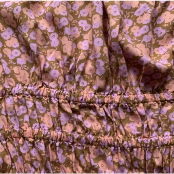 NORDSTROM Floral Crop Top SIZE 1X bohemian One-Shoulder smoke Tan Purple NWT - Picture 5 of 11